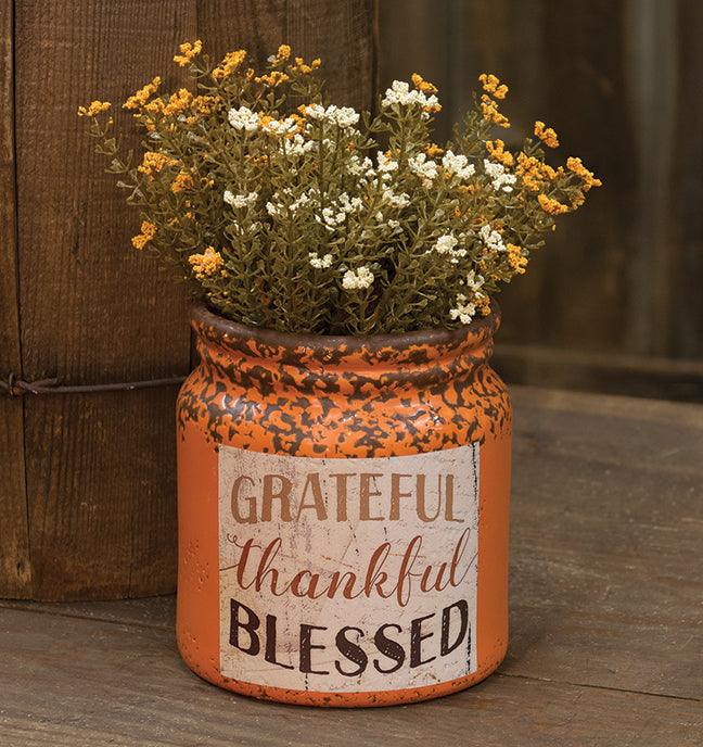 Grateful/Thankful/Blessed Crock