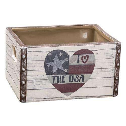 I Love the USA Ceramic Crate