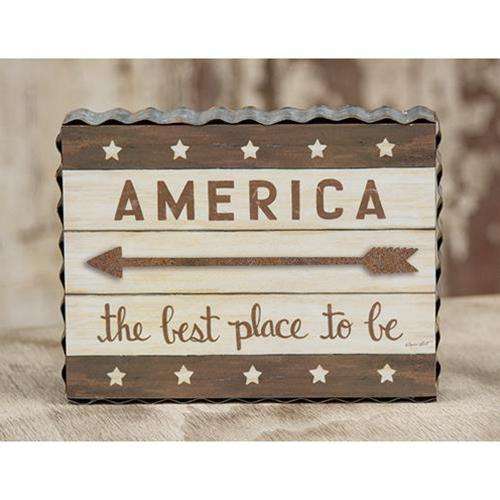 *America the Best Place to Be Box Sign - The Fox Decor