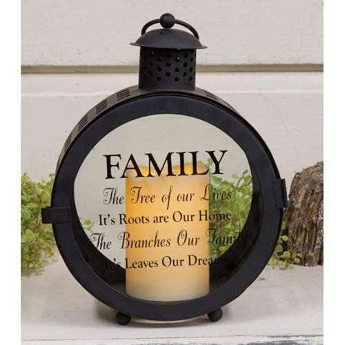 Round LED Sentiment Lantern, 3 Asstd. Designs Sold Individually - The Fox Decor