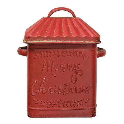 *Vintage Red Merry Christmas Canister