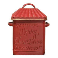 *Vintage Red Merry Christmas Canister - The Fox Decor