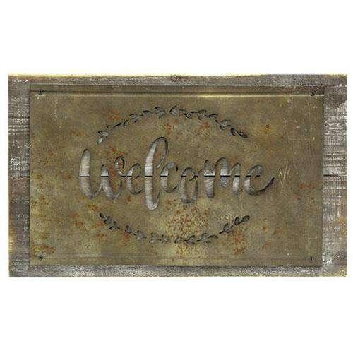 *Welcome Rustic Wood and Metal Sign - The Fox Decor