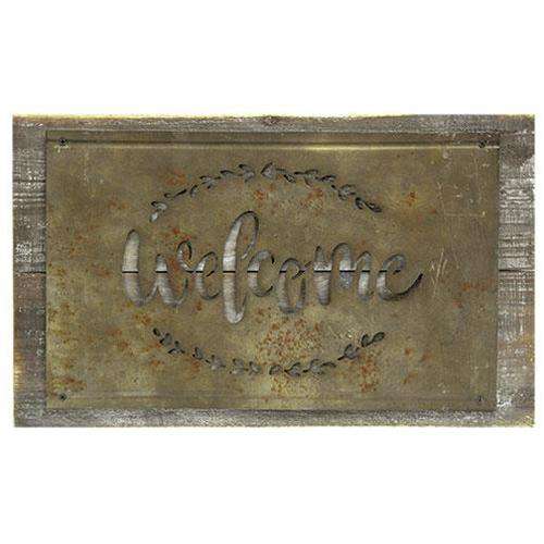 *Welcome Rustic Wood and Metal Sign - The Fox Decor