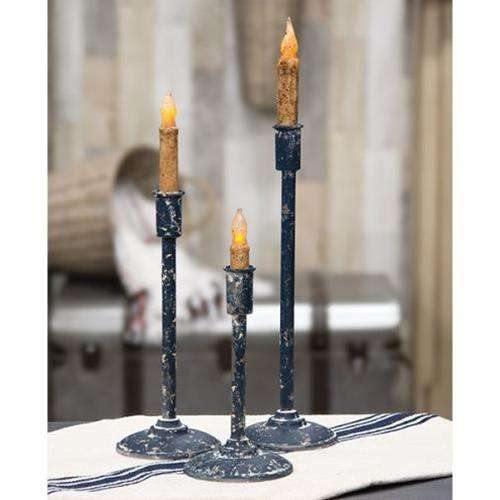 Distressed Black Candle Holder 14.5" - The Fox Decor