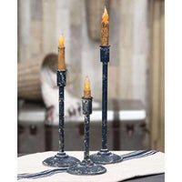 Distressed Black Candle Holder 11.75