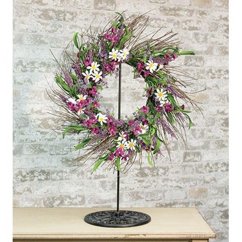 Black Metal Wreath Stand - The Fox Decor