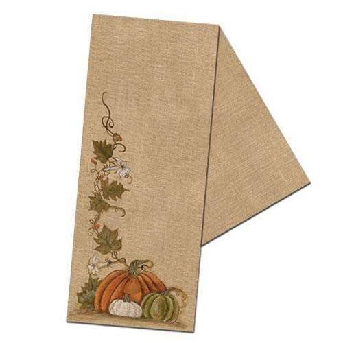 Burlap Runner w/Pumpkins - The Fox Decor