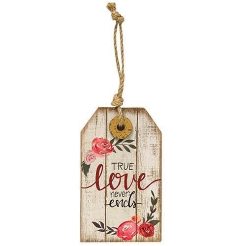 True Love Never Ends Wood Tag Ornament - The Fox Decor