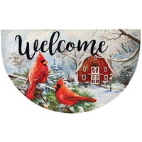 Thumbnail for Winter Cardinal Welcome Mat - The Fox Decor
