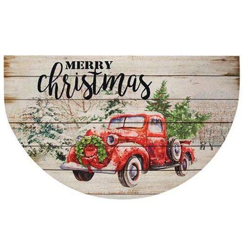 Red Truck Merry Christmas Welcome Mat - The Fox Decor