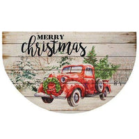 Thumbnail for Red Truck Merry Christmas Welcome Mat - The Fox Decor