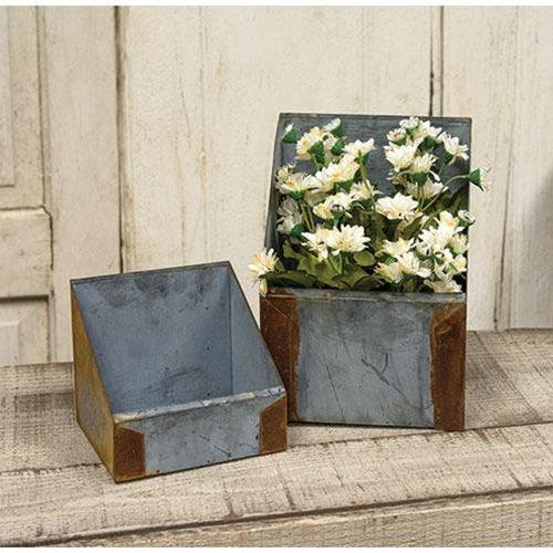 2/Set, Rusty & Galvanized Boxes - The Fox Decor