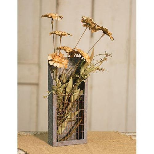 Washed Galvanized Flower Holder - The Fox Decor