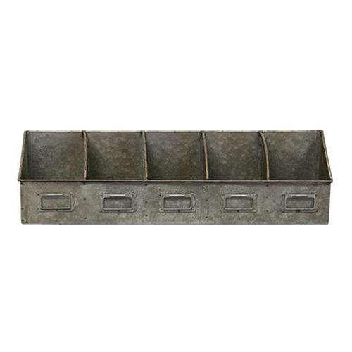Galvanized Divided Organizer - The Fox Decor