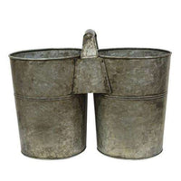 Thumbnail for Galvanized Double Bucket With Handle Buckets & Cans CWI+ 