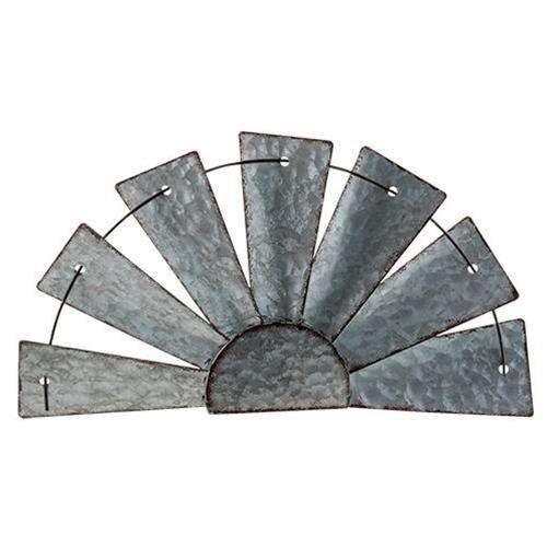 Galvanized Half Windmill Wall Art Farmhouse Decor CWI+ 