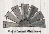 Thumbnail for Galvanized Half Windmill Wall Art Farmhouse Decor CWI+ 