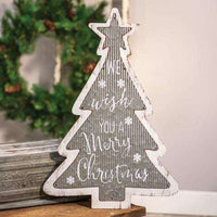 Thumbnail for Galvanized Metal and Wood Merry Christmas Tree Sign Winter Signs CWI+ 
