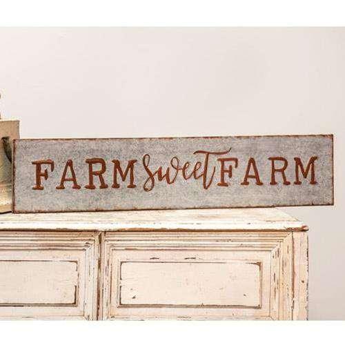 Galvanized Metal Farm Sweet Farm Sign - The Fox Decor