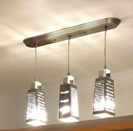 *Galvanized Metal Grater Light Fixture - The Fox Decor