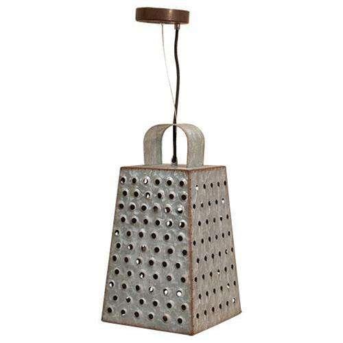 *Galvanized Metal Grater Light Fixture - The Fox Decor