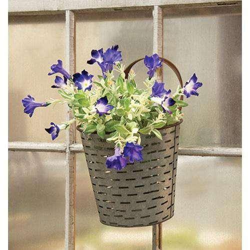 Galvanized Metal Olive Bucket - The Fox Decor
