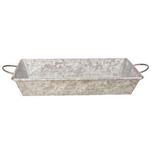Galvanized Metal Tray w/ Handles - The Fox Decor