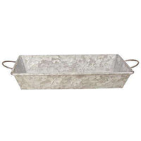 Thumbnail for Galvanized Metal Tray w/ Handles Containers CWI+ 