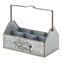 Galvanized Metal Wine Caddy - The Fox Decor