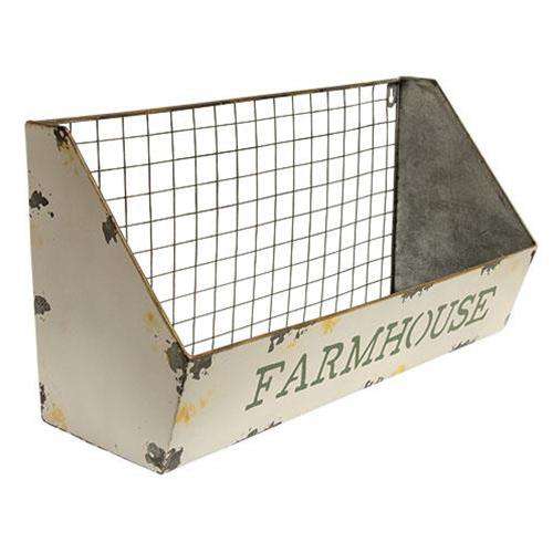 Galvanized Metal Wire Wall Basket, "Farmhouse" Baskets CWI+ 