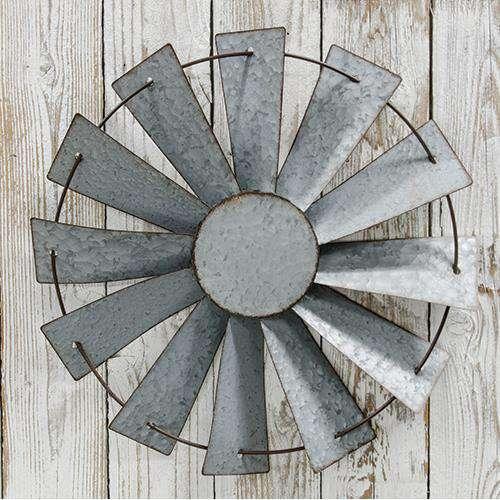 Galvanized Windmill Wall Art Wall Decor CWI+ 