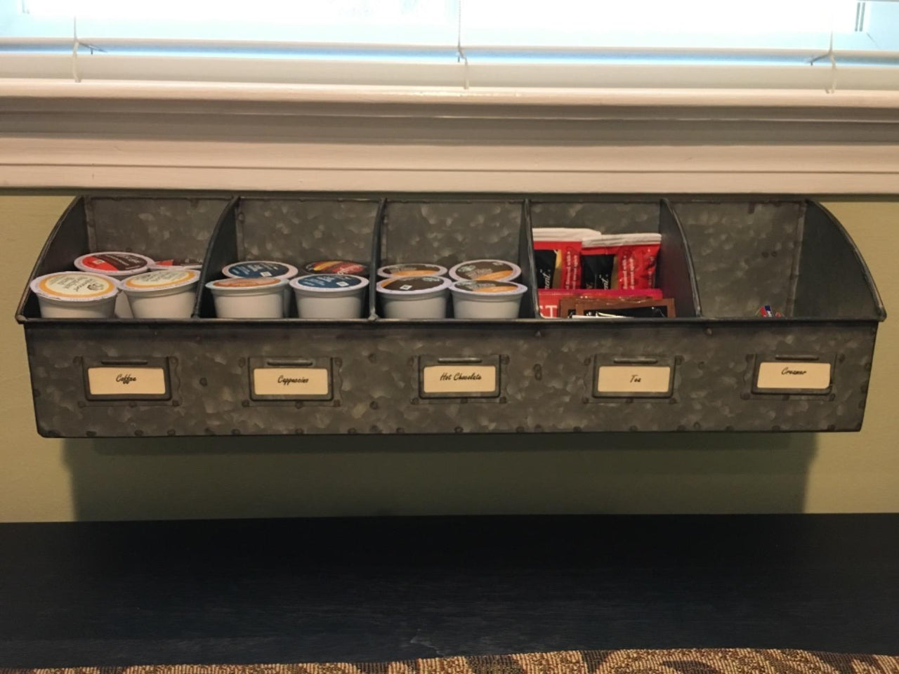 Galvanized Divided Organizer - The Fox Decor