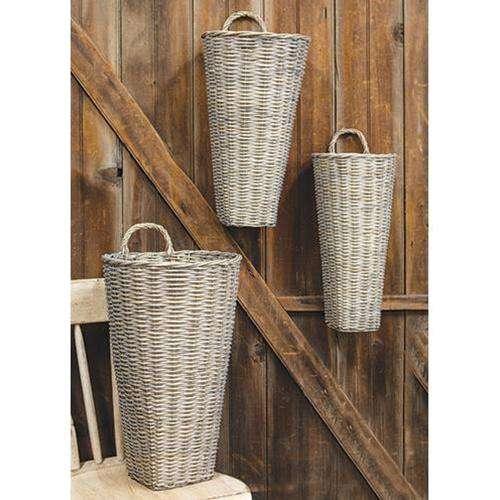 3/Set, French Grey Wash Jorja Baskets - The Fox Decor