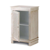 Thumbnail for Geometric Cutwork Distressed White Cabinet - The Fox Decor