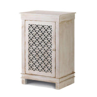 Thumbnail for Geometric Cutwork Distressed White Cabinet
