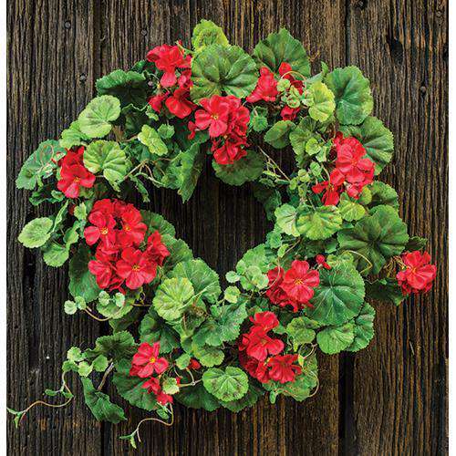 Geranium Wreath, 20" - The Fox Decor