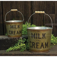 Thumbnail for 2/Set, Milk & Cream Buckets - The Fox Decor