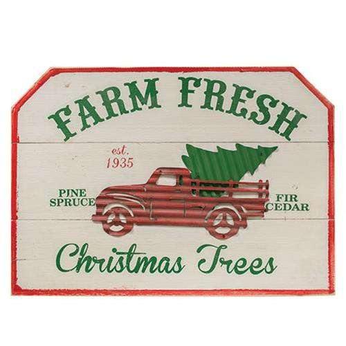 Farm Fresh Trees Sign Christmas Decor - The Fox Decor
