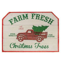 Farm Fresh Trees Sign Christmas Decor - The Fox Decor