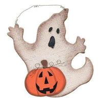 Thumbnail for Ghost w/Jack-O Plaque - The Fox Decor