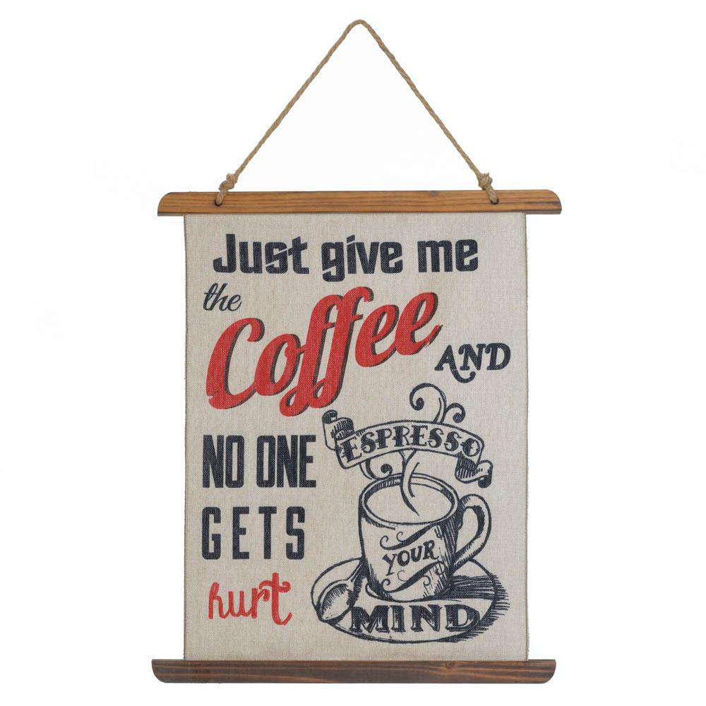 Give Me Coffee Linen Wall Art - The Fox Decor