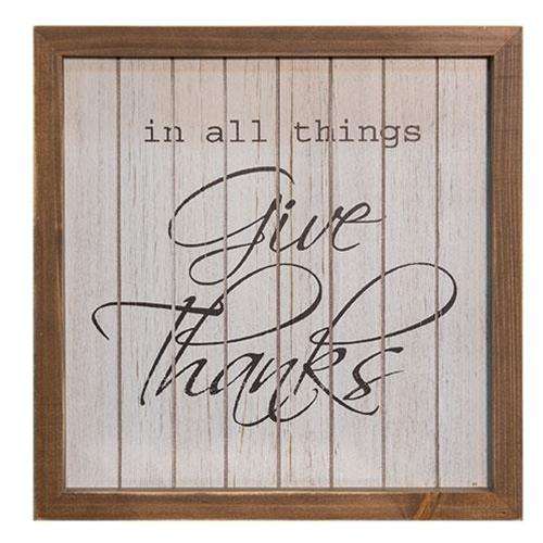 Give Thanks Framed Sign, 10" Pictures & Signs CWI+ 