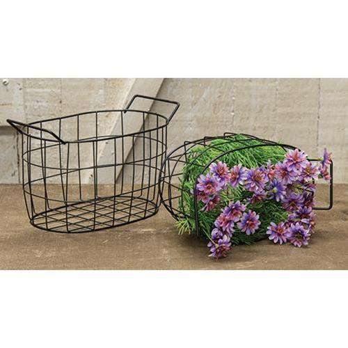 Black Wire Oval Basket, 7.5x5 - The Fox Decor