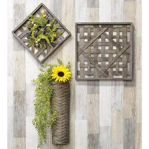 Graywash Square Woven Frame, 16" - The Fox Decor