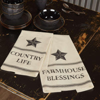 Thumbnail for Farmhouse Star Country Life Muslin Unbleached Natural Tea Towel Set of 2 19x28