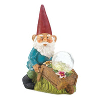 Thumbnail for Gnome With Wheel Barrow Solar Statue - The Fox Decor