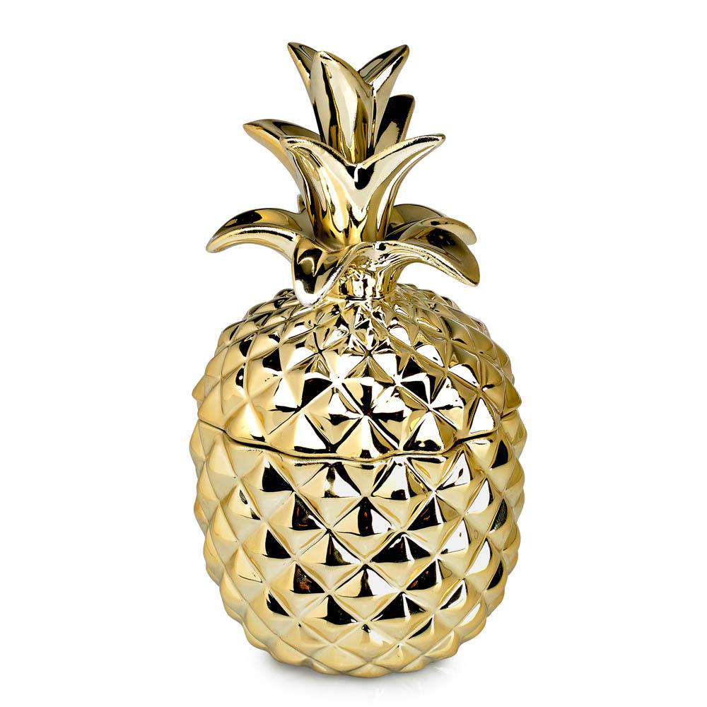 Golden Ceramic Pineapple Candle candles CWI+ 