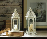 Thumbnail for Graceful Distressed White Lantern (L) - The Fox Decor