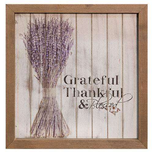 Grateful Framed Shiplap Sign, 10" - The Fox Decor